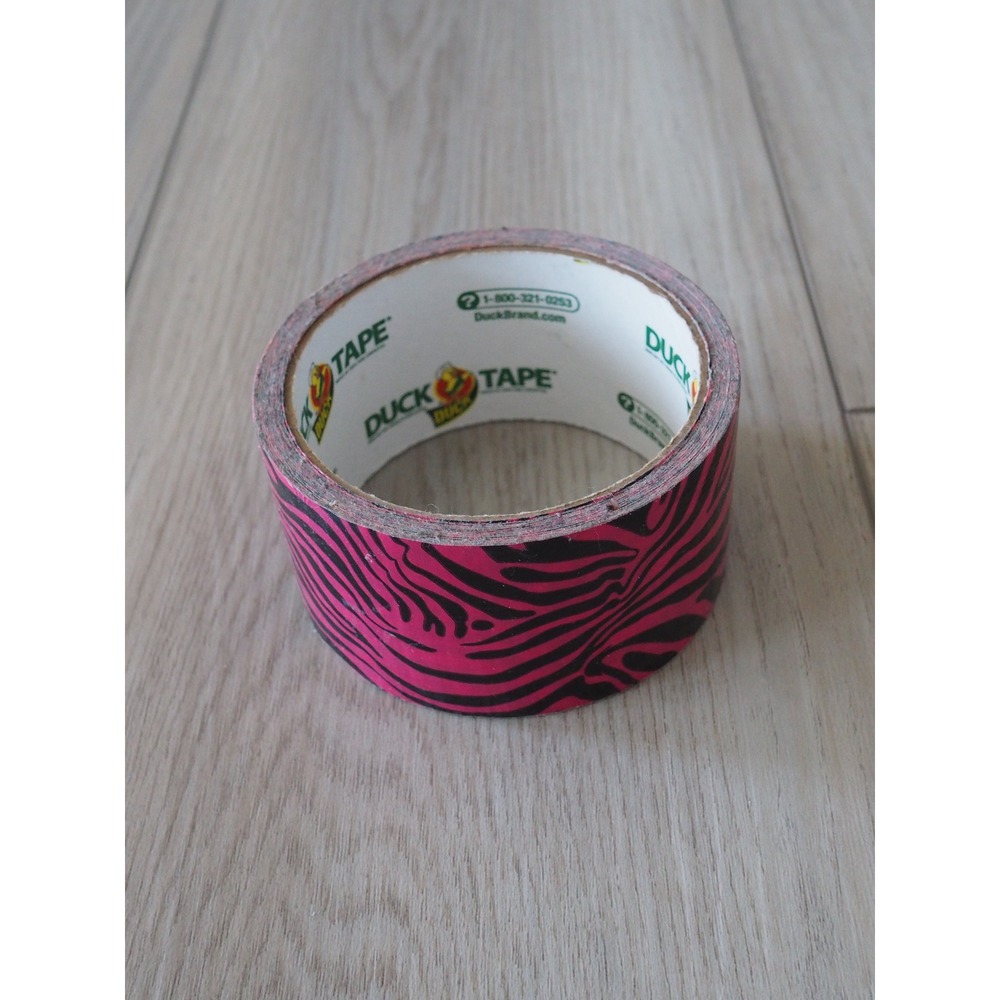 Duck Brand Zebra Pink Black Duct Tape Animal Print Partial Roll